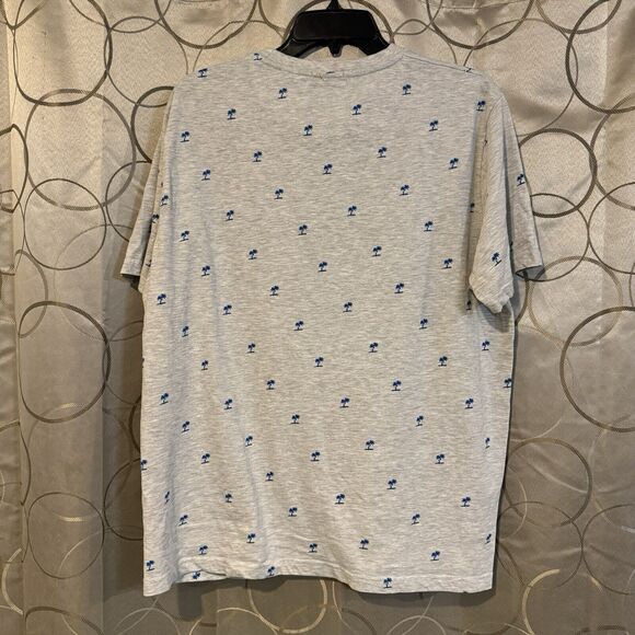 Denim & Flower Ricky Singh T-Shirt Size XL Men's Grey Tropical Palms AOP SS - Picture 4 of 6